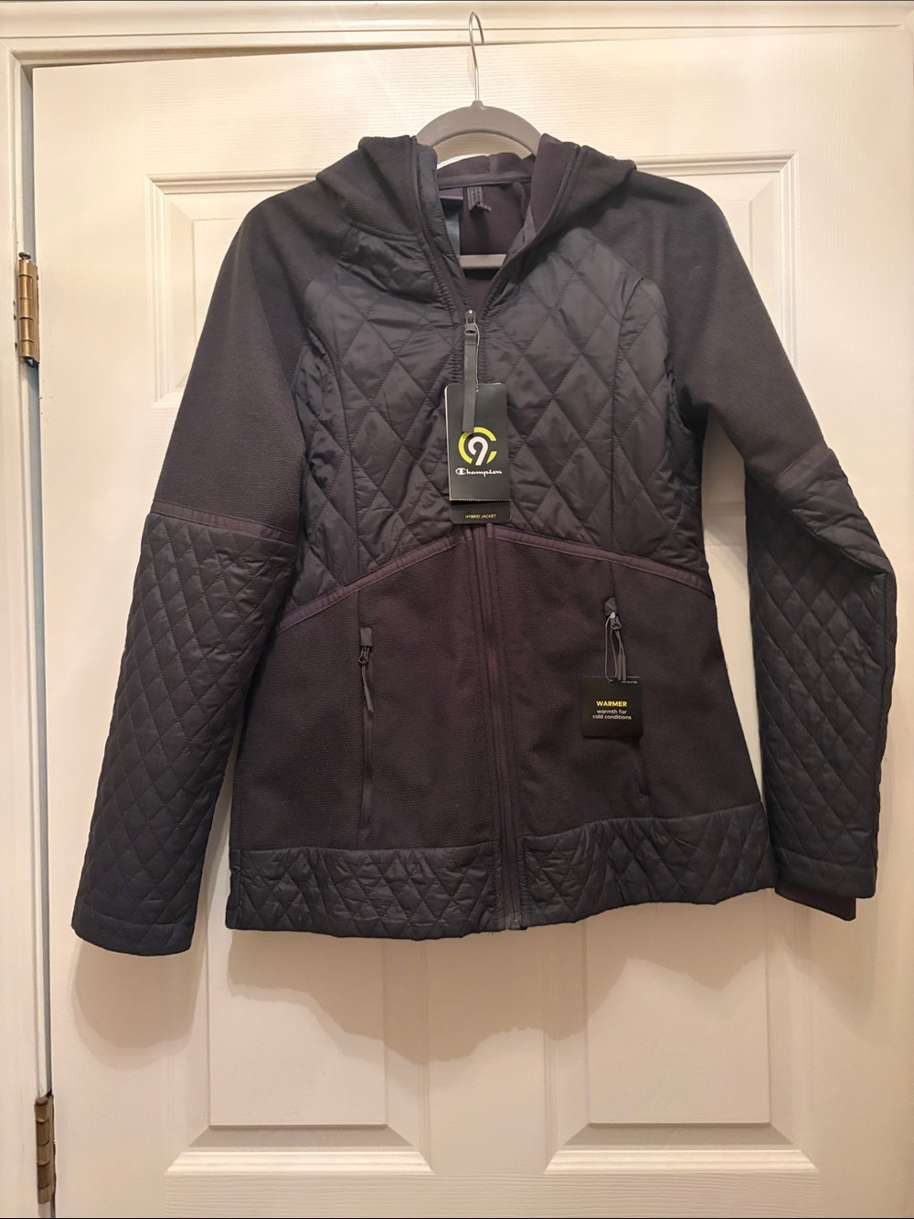 Champion Women's Quilted Hooded Puffer Jacket - Black